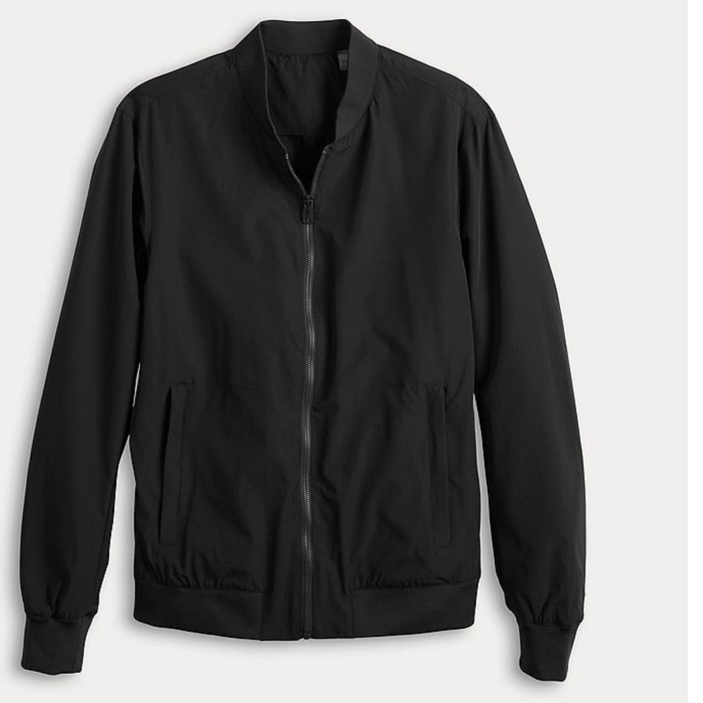 Tahari Classic Black Bomber Zip Up Lightweight Jacket Size Small NWT